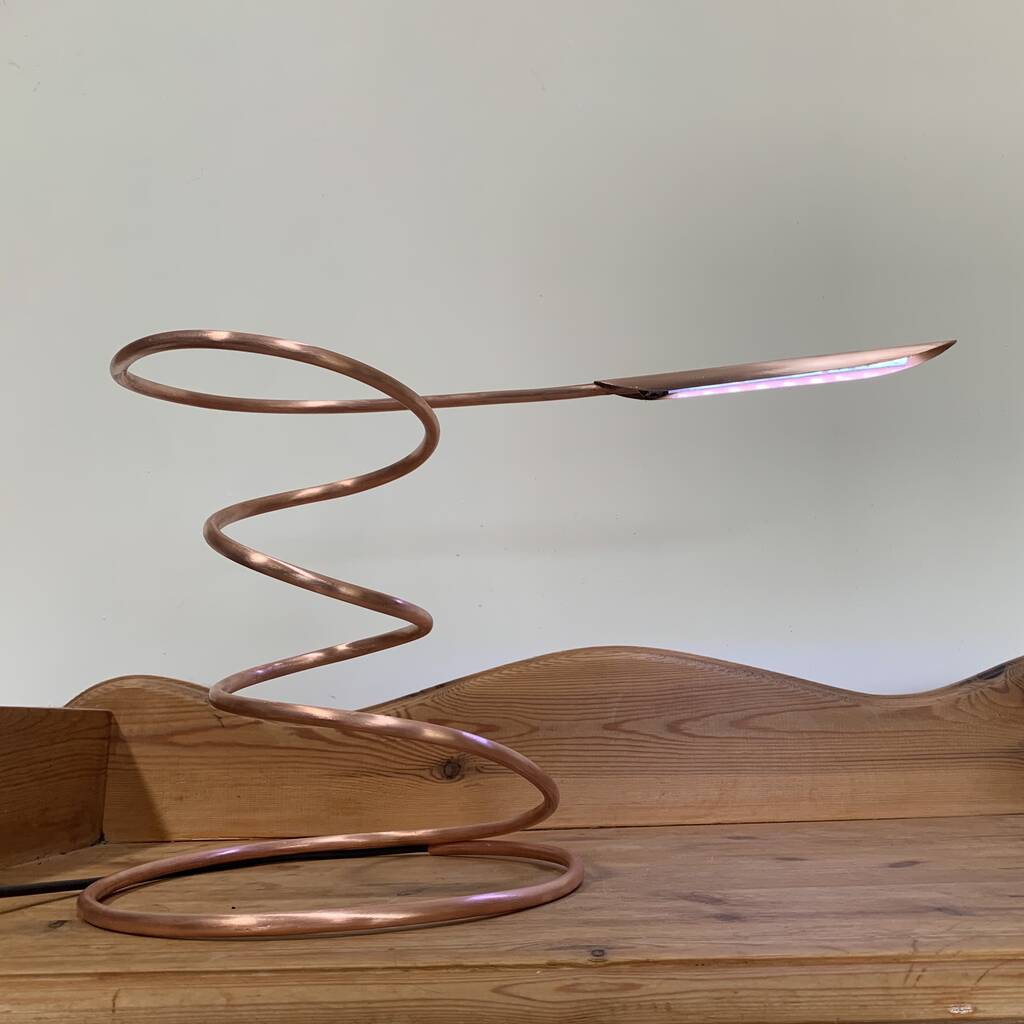 Spiral Copper Desk Lamp, Task Light, Bedside Lamp, 1 of 8