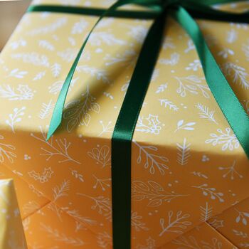 Yellow Botanical Christmas Wrapping Paper, 4 of 5