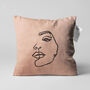 Abstract Face Pattern Pillow Cover With Soft Rose, thumbnail 1 of 7