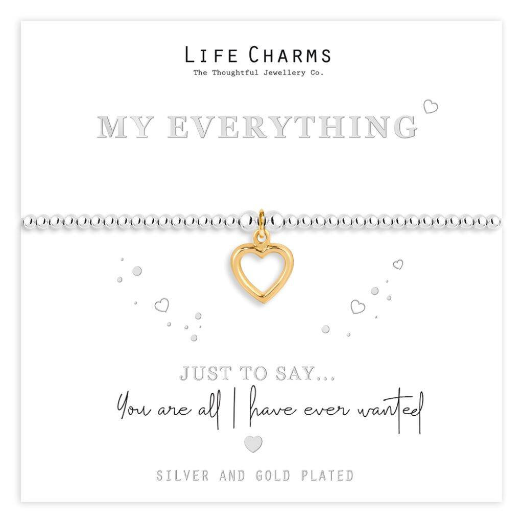 Just To Say Bracelet Gift, Just To Say My Everything Gold Heart Charm Bracelet Gift, 1 of 3