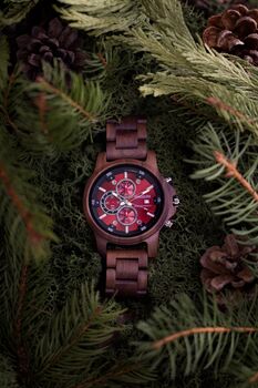 Edinburgh Personalised Wood Watch For Men Made From Walnut, 6 of 10