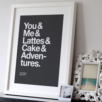 Personalised Typographic 'Favourite Things' Print, 8 of 10