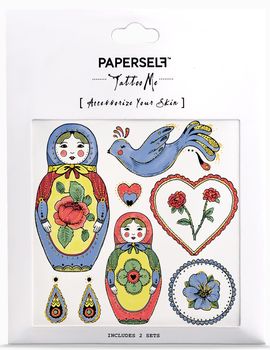 Russian Doll Temporary Tattoo, 3 of 6