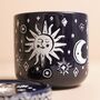 Midnight Blue Sun And Moon Planter And Tray, thumbnail 5 of 6