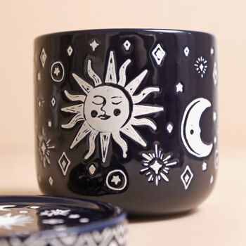 Midnight Blue Sun And Moon Planter And Tray, 5 of 6