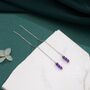 Genuine Amethyst Gemstone Ear Threaders, thumbnail 4 of 9