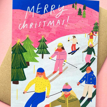 Ski Season Christmas Greeting Card, 2 of 3