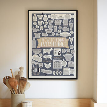 How To Cook Everything A2 Kitchen Print, 3 of 8