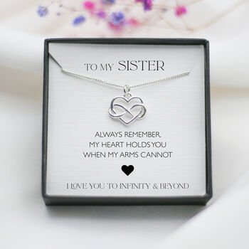 To My Sister Necklace – Heart Infinity, Sister Gift Christmas Or Birthday, 2 of 12