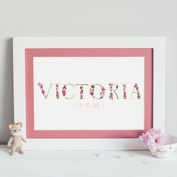 Personalised Floral Name Photographic Flower Print, 3 of 5