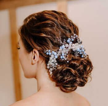 Blue Bridal Hair Vine, 6 of 6