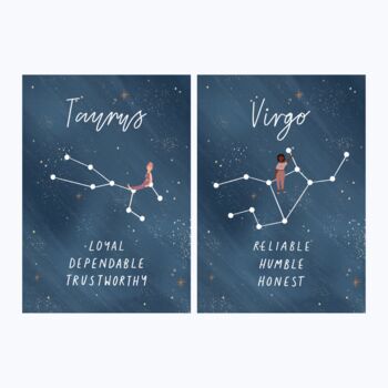 Star Sign Zodiac Astrology A4 Wall Art Print, 4 of 8