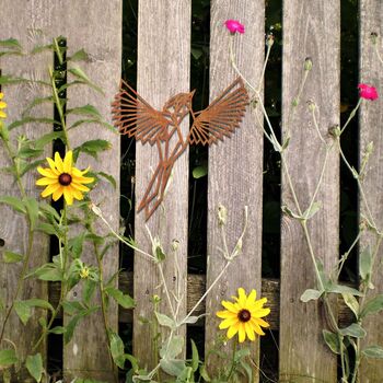 Rusted Metal Sparrow Rusted Geometric Bird Garden Art, 10 of 10
