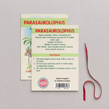 Wooden Parasaurolophus Dinosaur Christmas Tree Decoration, 2 of 3