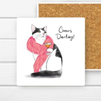 Funny Cat Coaster, Fabulous Cat Range, Cat Lovers Gift, 2 of 8