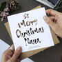 Rose Gold Christmas Card For Nanna | Personalised, thumbnail 1 of 4