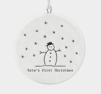 Ceramic Bauble With The Words 'Baby's First Christmas', 2 of 2
