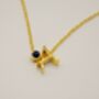 Initial Birthstone Pendant Necklace, 16' Gold Chain, thumbnail 1 of 6