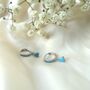 Silver Earrings With Blue Stone, Blue Earrings Dangle, Free Personalisation, thumbnail 3 of 9