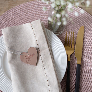 Personalised Mirrored Heart Place Setting, 2 of 4