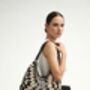 Personalised Cream And Black Crotchet Shoulder Tote Bag, thumbnail 2 of 3