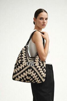 Personalised Cream And Black Crotchet Shoulder Tote Bag, 2 of 3