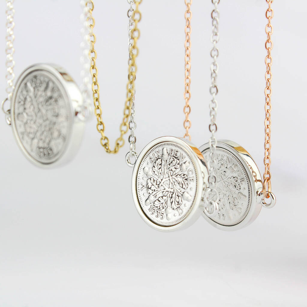 Personalised 90th Birthday Sixpence Coin Necklace, 1 of 12