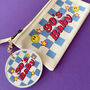 Personalised 90's, 80's, 70's Checkerboard Keyring, thumbnail 6 of 6