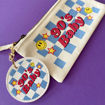 Personalised 90's, 80's, 70's Checkerboard Keyring, 6 of 6