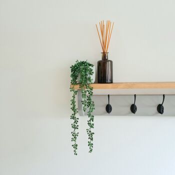 Wooden Coat Rack With Hanging Hooks And Shelf, 9 of 11