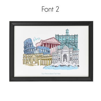 Personalised Rome Skyline Print, Landmarks Illustration, 3 of 6