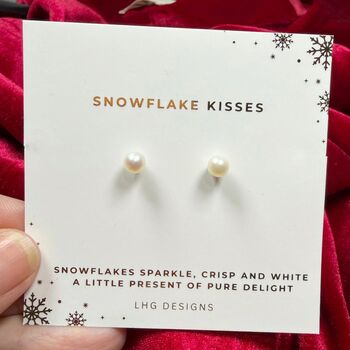 Christmas Freshwater Pearl Stud Earrings, 3 of 3