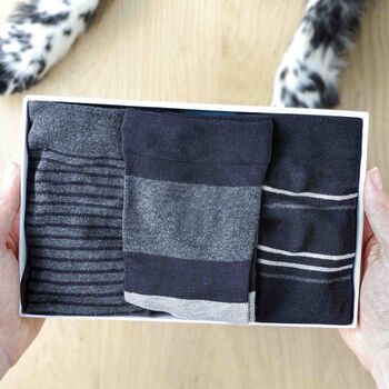 Men’s Personalised Initials Soft Bamboo Socks Gift Set, 6 of 8