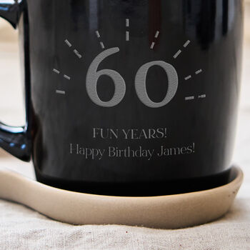 Stoneware Personalised 60th Mug, 4 of 4