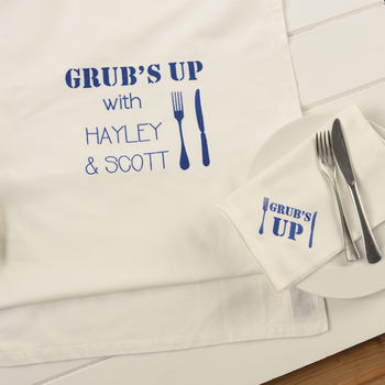 Personalised Organic Table Runner And Napkin Set, 3 of 9