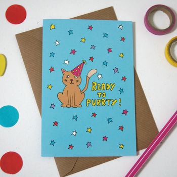 Cat Birthday Card Ready To Purrty, 2 of 3