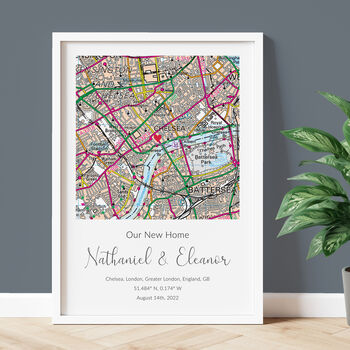 Our New Home Ordnance Survey Landranger Personalised Map Print New Home Gift, 2 of 12