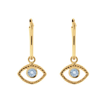 Eye Of Intuition Topaz Hoops In Silver/Gold Plated, 5 of 8