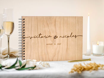 Wedding Guest Book Alternative Engraved, 9 of 12