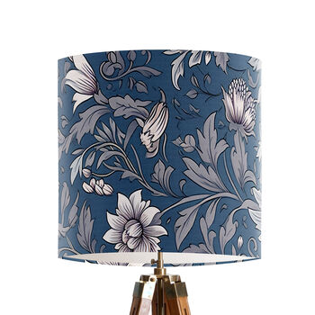 Blue And Grey Floral Lampshade, Lysandra Blue, 5 of 6