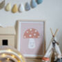 Toadstool Muted Colours Kids Room Art Print, thumbnail 3 of 6
