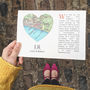 Where We Met Personalised Map Valentine's Heart Card, thumbnail 1 of 5
