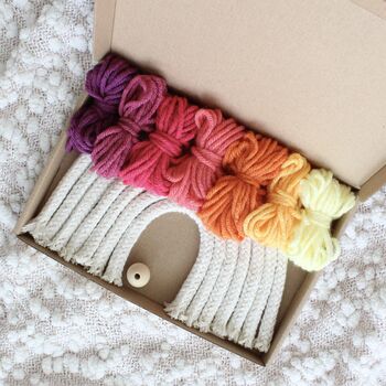 Make Your Own Sunrise Macrame Rainbow Craft Kit, 8 of 10