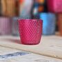 Spot Glass Pink Tea Light Holder, thumbnail 1 of 2