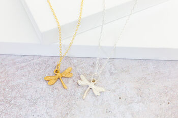 Gold Vermeil Dragonfly Necklace, 5 of 8