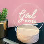 Engraved 'Girl Boss' Motivational Mini Desk Lamp, thumbnail 1 of 3