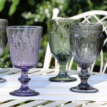 Luxury Embossed Coloured Wine Goblet Collection, 3 of 6