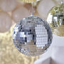 Silver Disco Ball Hanging Decoration Medium, thumbnail 1 of 3