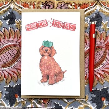 Cockapoo Cracker Christmas Card, 2 of 2