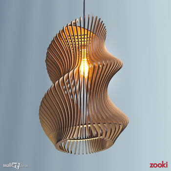 Zooki 30 'Eris' Wooden Pendant Light, 2 of 10